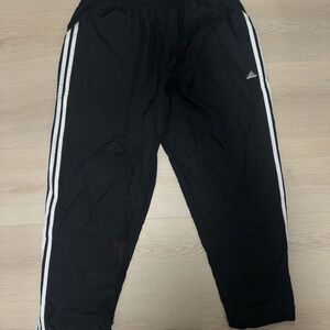 Adidas Kids Black Joggers with White Stripes